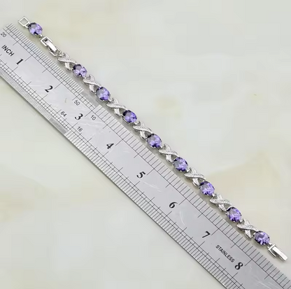 Luxury Purple Zircon Bracelet for Women – Elegant Style
