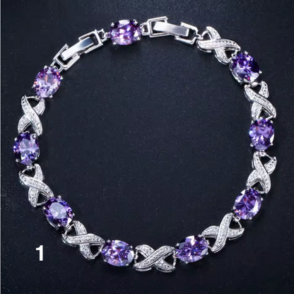 Luxury Purple Zircon Bracelet for Women – Elegant Style