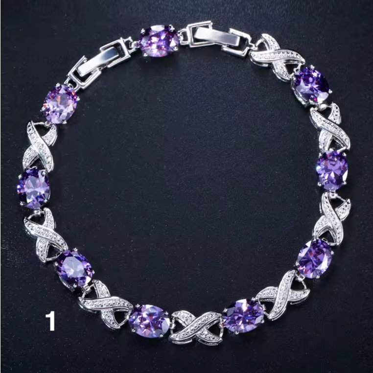 Luxury Purple Zircon Bracelet for Women – Elegant Style
