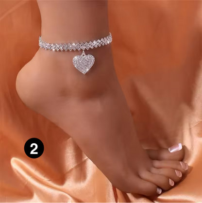 Sparkling Zircon Anklet for Women