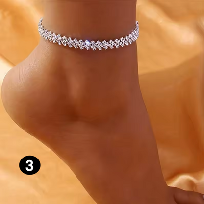 Sparkling Zircon Anklet for Women