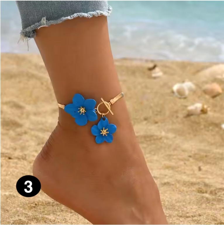 Gold Flower Anklet for Women