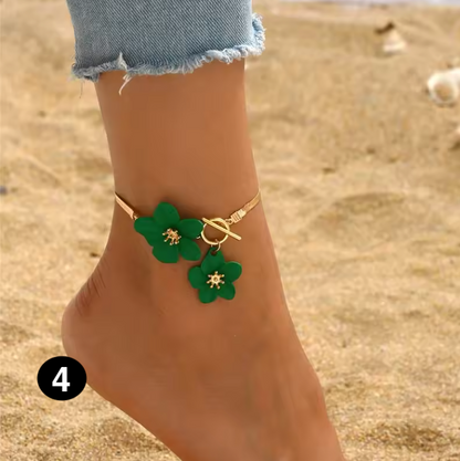 Gold Flower Anklet for Women
