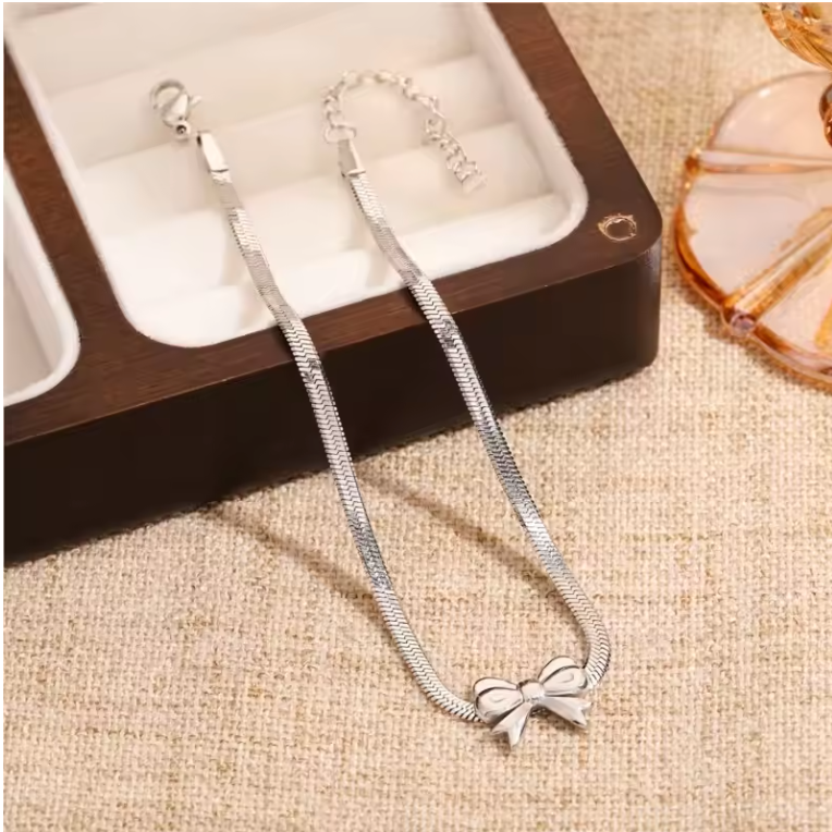Dainty Gold Bow Anklet – Stainless Steel Women's Foot Chain