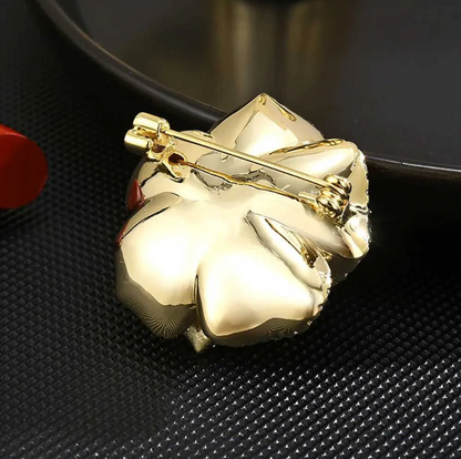 Luxury Rose Flower Brooch – Crystal Pin for Women