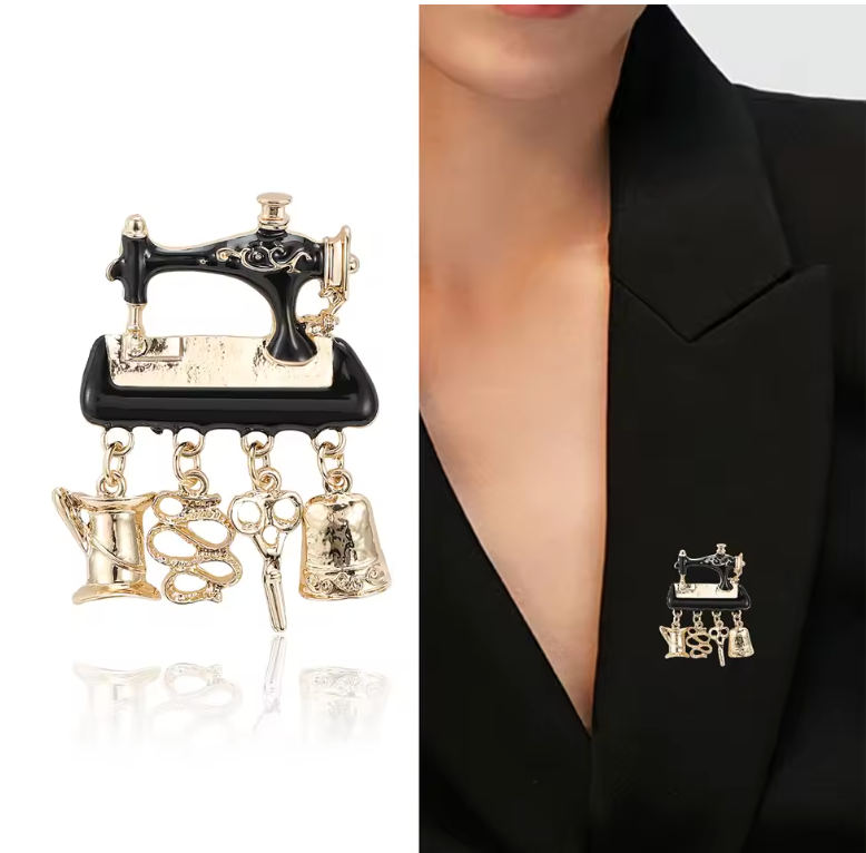 Sewing Machine Brooch – Tailor & Sewing Lover Pin
