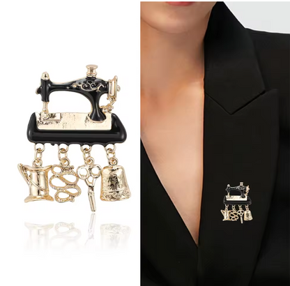 Sewing Machine Brooch – Tailor & Sewing Lover Pin
