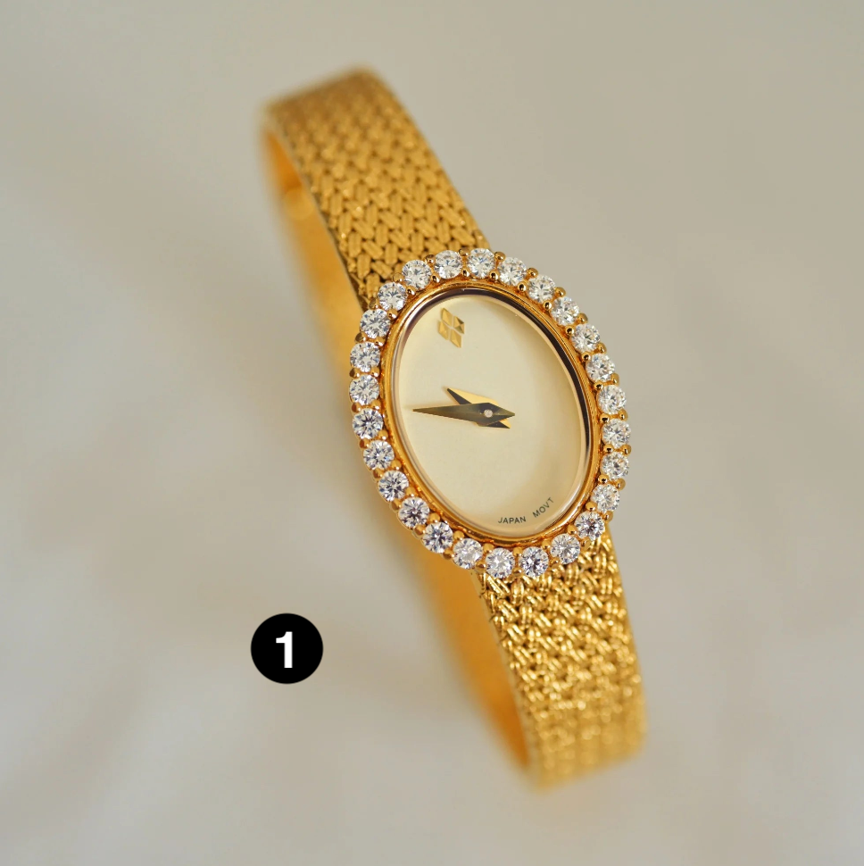Elegant Women's Watch with Crystal Bezel – Quartz Dress Watch