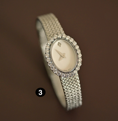 Elegant Women's Watch with Crystal Bezel – Quartz Dress Watch