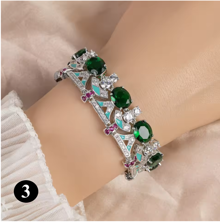 Luxury Gold Bracelet with Colorful Crystals