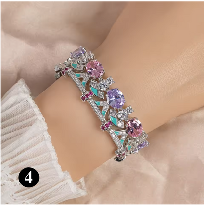 Luxury Gold Bracelet with Colorful Crystals