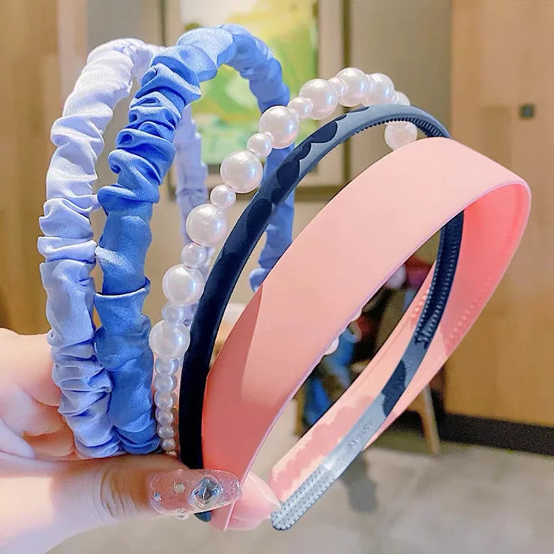 Multi-Style Hairband Set – 5-Piece Stylish Hair Accessories for Women & Girls