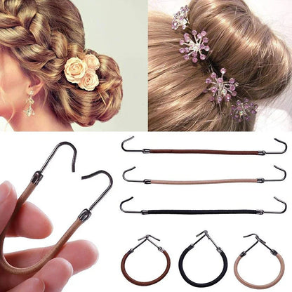 10 /20/30Pieces Double Hook Elastic Hair Bands – Strong Hold & Stylish Ponytail Accessory