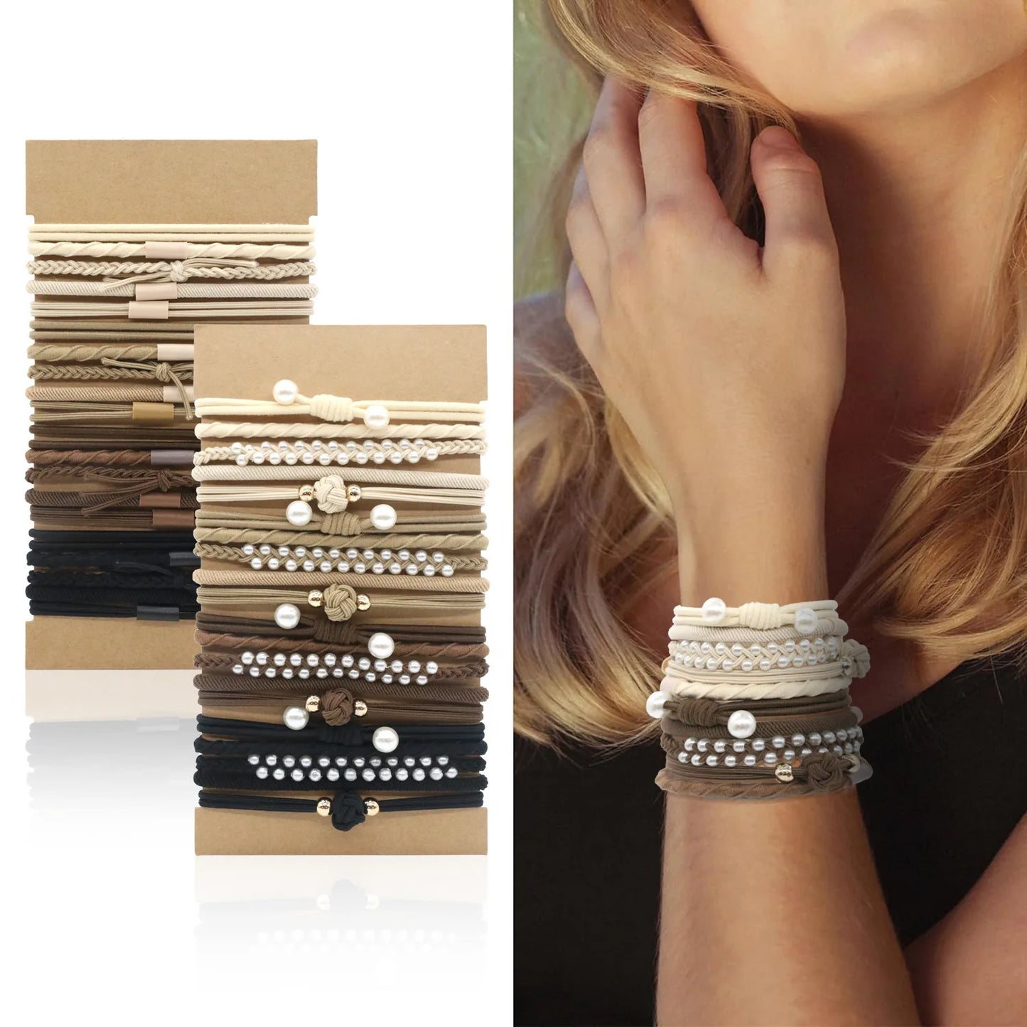 Classic Pearl & Braided Hair Ties – Multicolor Elastic Hair Accessories