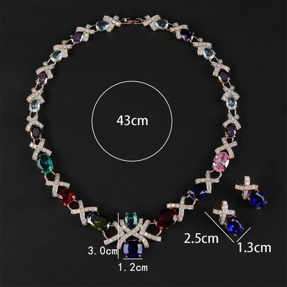 Luxury Crystal Necklace & Earrings Set – Elegant Jewelry for Women’s Parties & Occasions