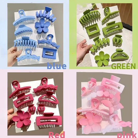 Matte Hair Clip Set – 8 Pcs Frosted Hair Accessories for Women