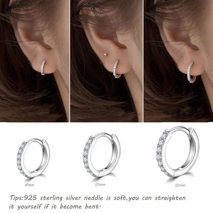 Dainty 925 Silver Hoop Earrings – Gold Plated & Zircon