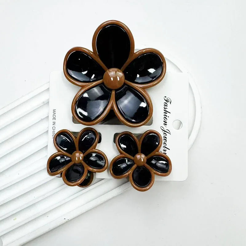 3pcs Pastel Flower Hair Accessories – Soft & Feminine Look