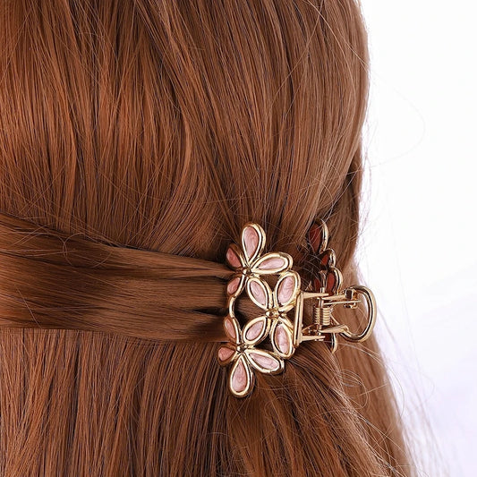 Small Flower Hair Claw – Cute Mini Floral Hair Accessory for Women