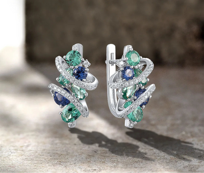 Sterling Silver 925 Zircon Earrings for Women | Wedding & Party Jewelry