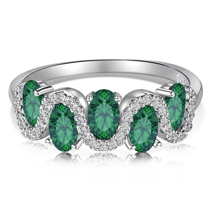 Elegant Women's Ring In 925 Sterling Silver, Adorned With High - Quality Gemstones