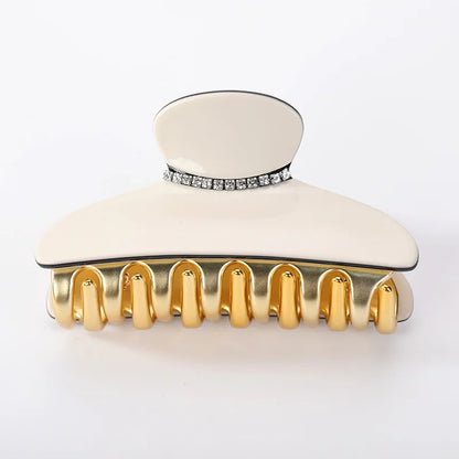 Luxury Acrylic Hair Claw Clip – French Gold-Edge Hair Accessory for Women
