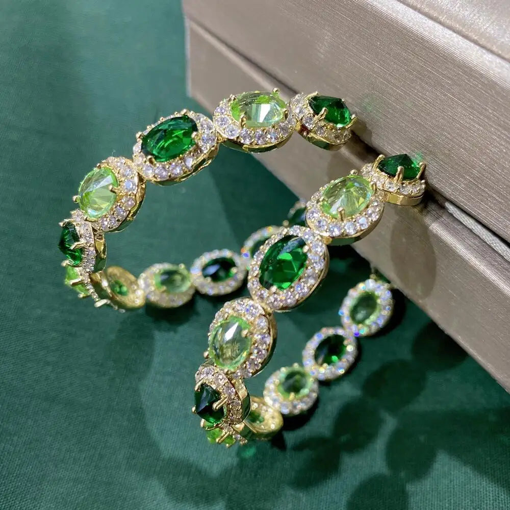 Premium Zirconia Hoop Earrings – Elegant Crystal Circle Jewelry