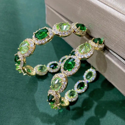 Premium Zirconia Hoop Earrings – Elegant Crystal Circle Jewelry