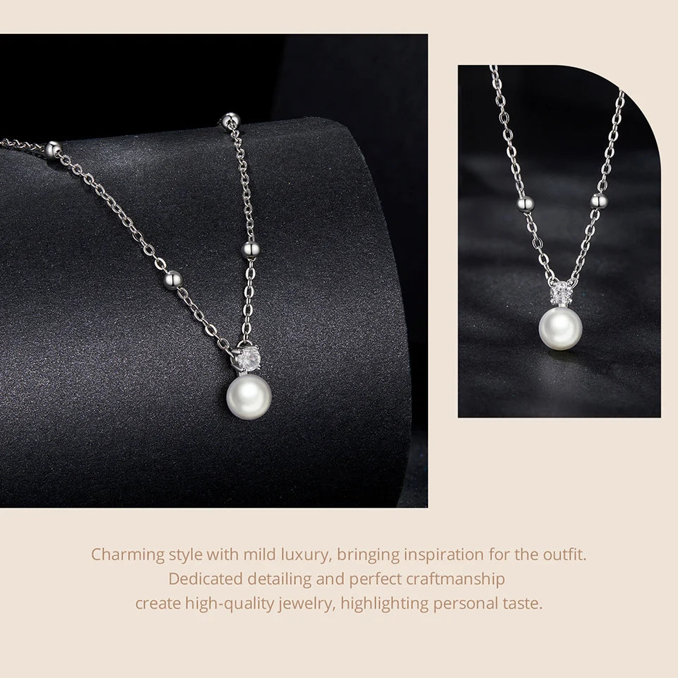 Luxury Natural Pearl Jewelry Set | 925 Sterling Silver Earrings & Pendant Necklace | Elegant Bridal & Gift Jewelry