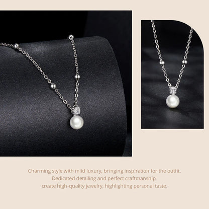 Luxury Natural Pearl Jewelry Set | 925 Sterling Silver Earrings & Pendant Necklace | Elegant Bridal & Gift Jewelry