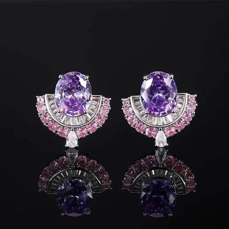 Luxury Crystal Stud Earrings – Elegant Premium Zirconia Design