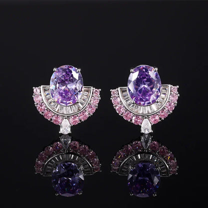 Luxury Crystal Stud Earrings – Elegant Premium Zirconia Design