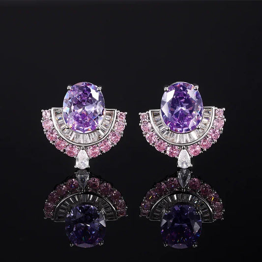 Luxury Crystal Stud Earrings – Elegant Premium Zirconia Design