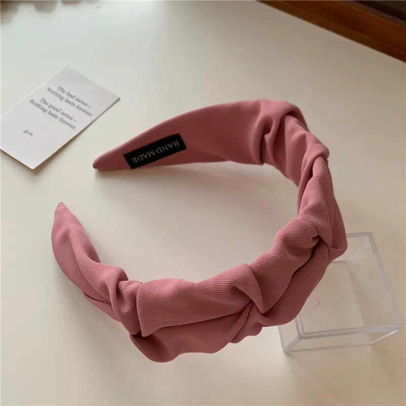 Crumpled Cotton Headband – Wide Soft Hair Accessory for Women