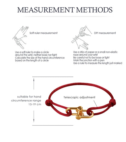 Adjustable Silk Rope Bracelet with Gold Charm