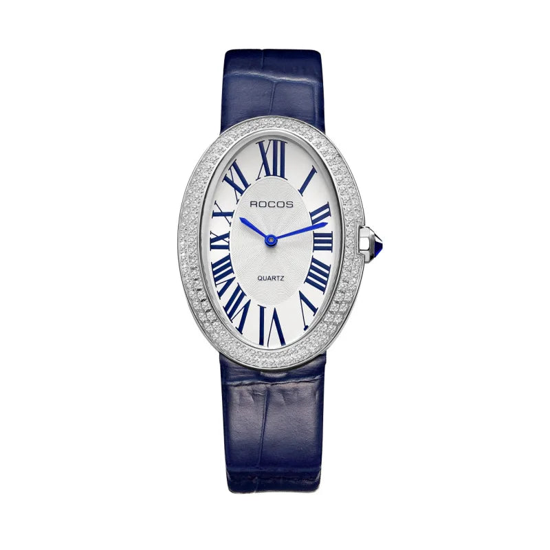 Leather Watch for Women Elegant Luxury Brand Ladies Oval Quartz Watch Fashion