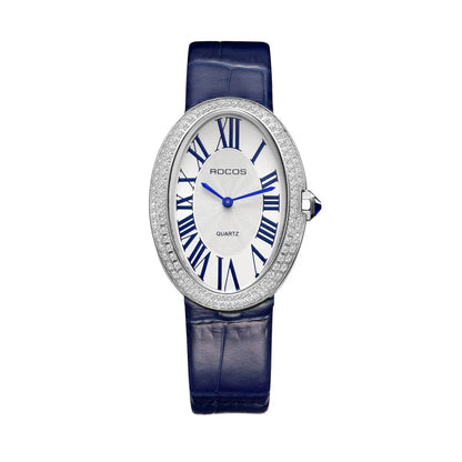 Leather Watch for Women Elegant Luxury Brand Ladies Oval Quartz Watch Fashion