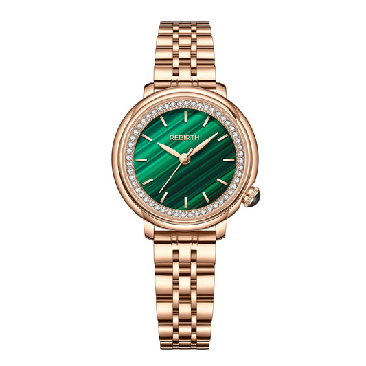 Luxury Women’s Quartz Watch – Stainless Steel, Diamond Bezel, Elegant Modern Design