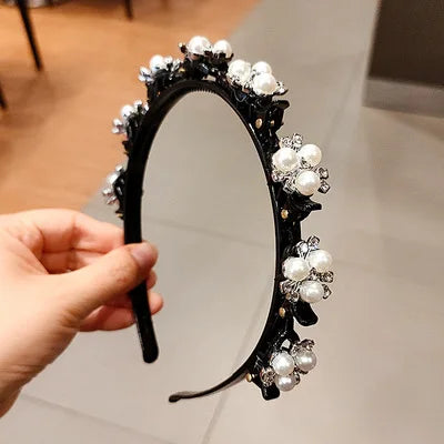 Pearl & Rhinestone Hairband – Stylish Hair Accessory for Women & Girls