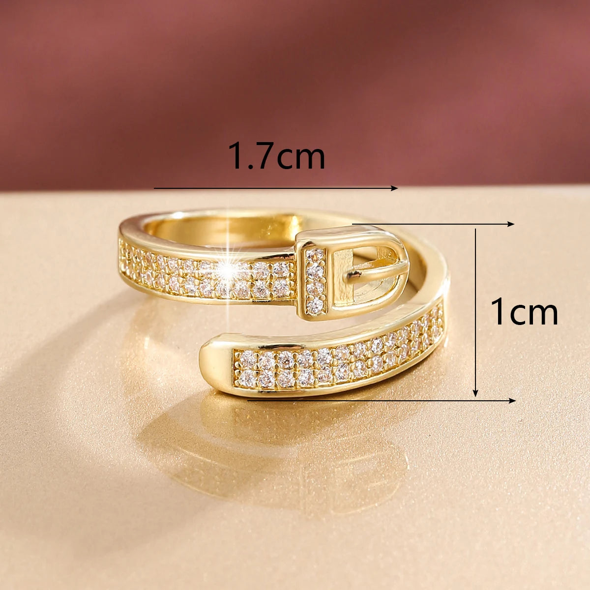 CZ Buckle Adjustable Statement Ring for Women