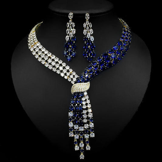 Luxury Water Drop Necklace & Earrings Set – Elegant Jewelry for Parties & Occasions