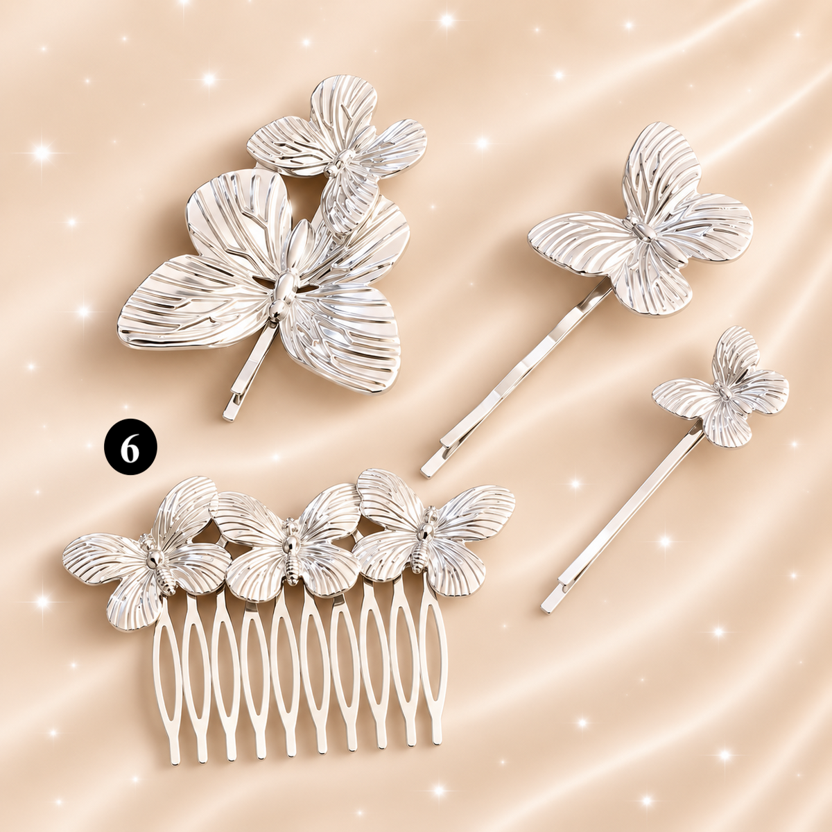 Vintage Butterfly Metal Hairpin – Elegant Women Hair Accessory