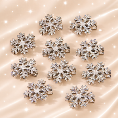 5-Piece Rhinestone Snowflake Hair Clips Set