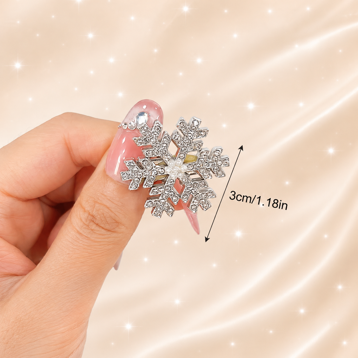 5-Piece Rhinestone Snowflake Hair Clips Set