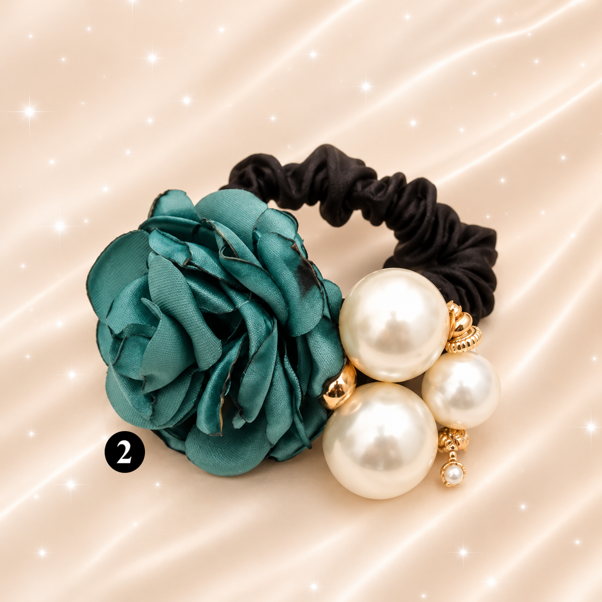 Pearl Rose Hair Scrunchie