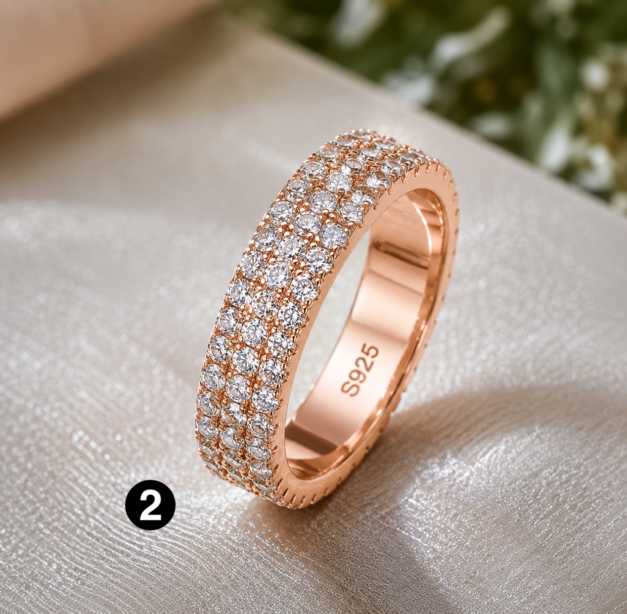 925 Sterling Sliver Moissanite Eternity Ring - Luxury Sparkling Band