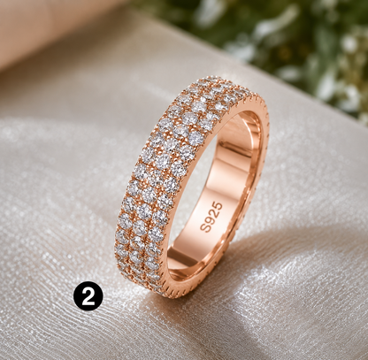 925 Sterling Sliver Moissanite Eternity Ring - Luxury Sparkling Band