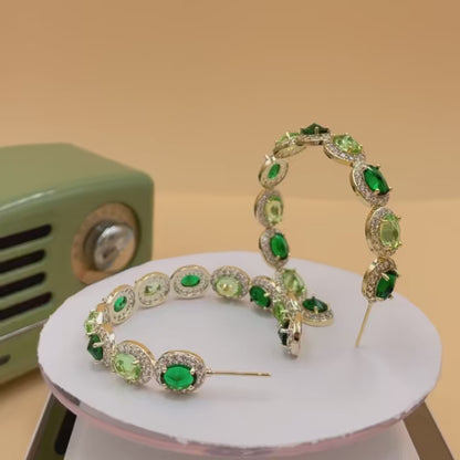 Premium Zirconia Hoop Earrings – Elegant Crystal Circle Jewelry
