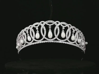 Royal Elegant Luxury Pearl Tiara for the Bride