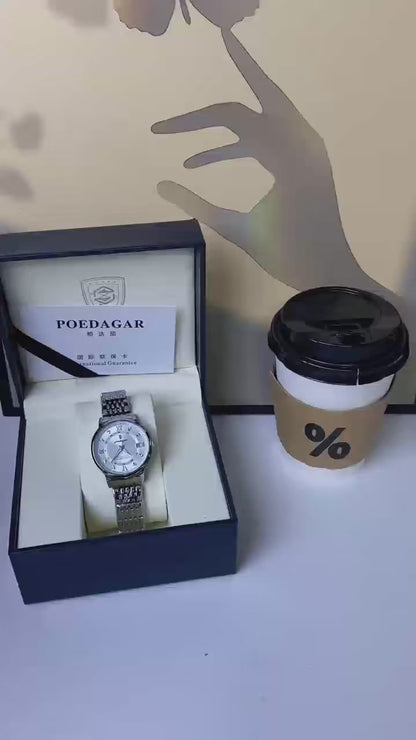 Elegant Rose Gold Women's Watch – Luxury Stainless Steel Quartz